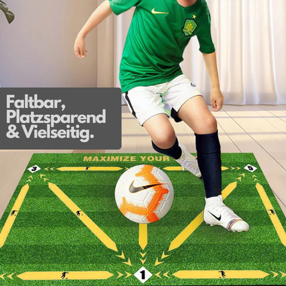 FlexiKick Pro - Faltbarer Fußball-Dribbling Trainingsmatte