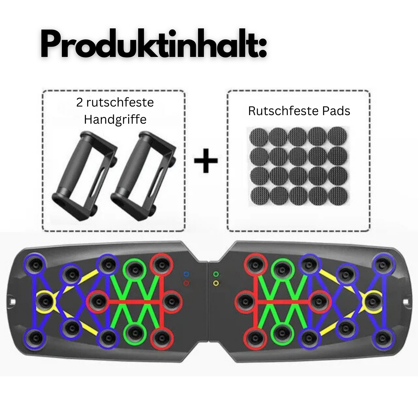 Multifunktionales Push-up Board-Set mit Griffen, Faltbar, Brust Arme Bauch Rücken Fitnessgerät