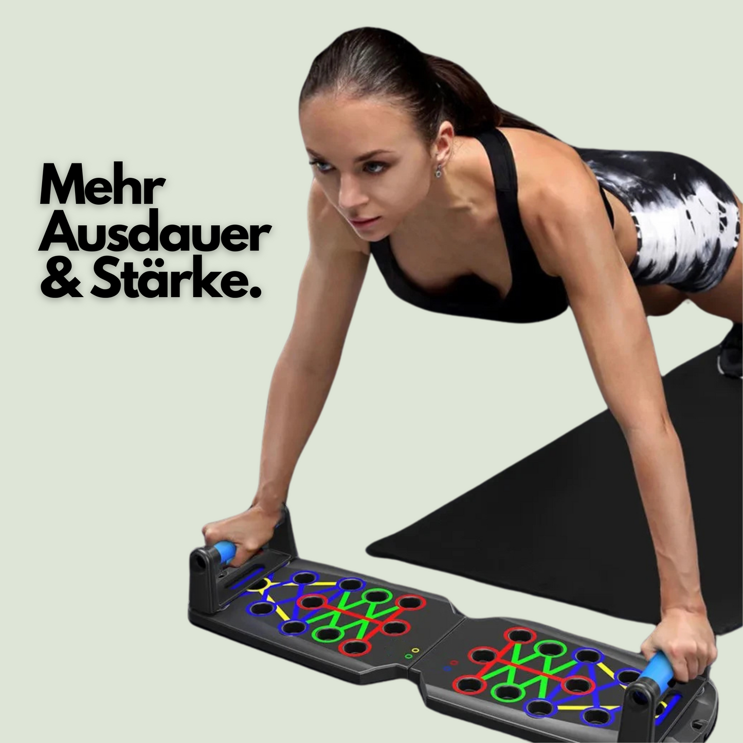 Multifunktionales Push-up Board-Set mit Griffen, Faltbar, Brust Arme Bauch Rücken Fitnessgerät