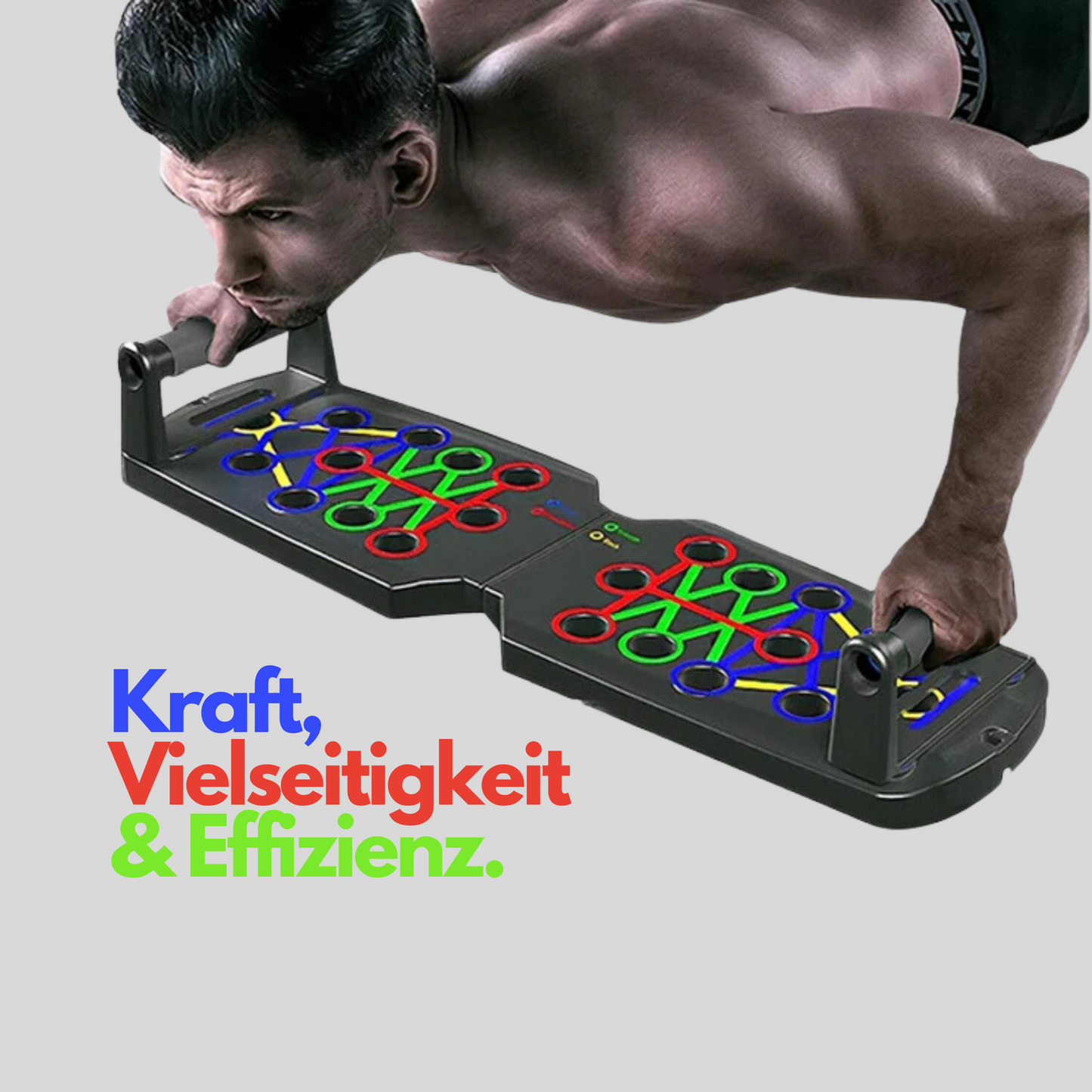 Multifunktionales Push-up Board-Set mit Griffen, Faltbar, Brust Arme Bauch Rücken Fitnessgerät